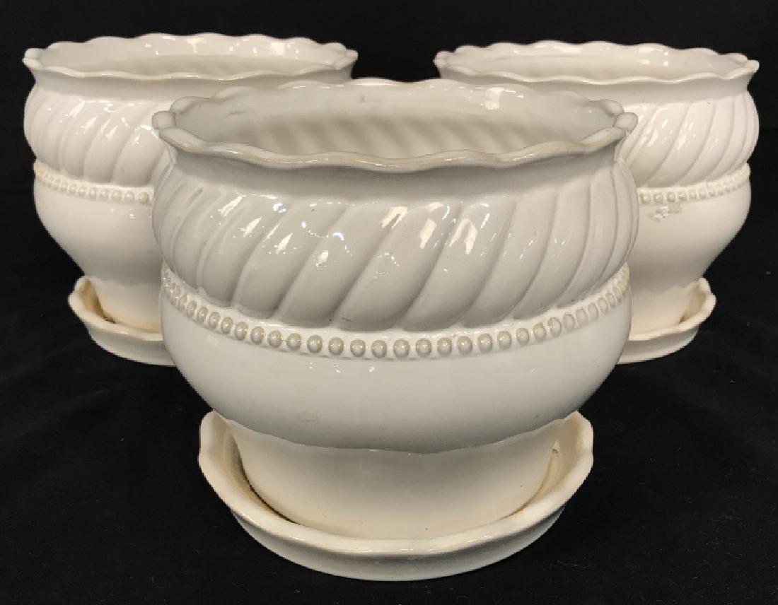 Lot 3 Cream Toned Planter Vases (1 of 7)