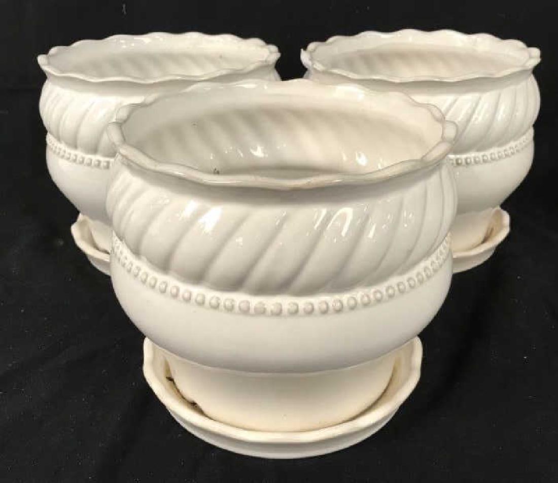 Lot 3 Cream Toned Planter Vases (1 of 7)