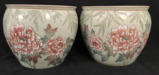 Pair Oriental Ceramic Porcelain Planter Pots Feb 27 2019 The Oriental Ceramic Porcelain Planter Pots