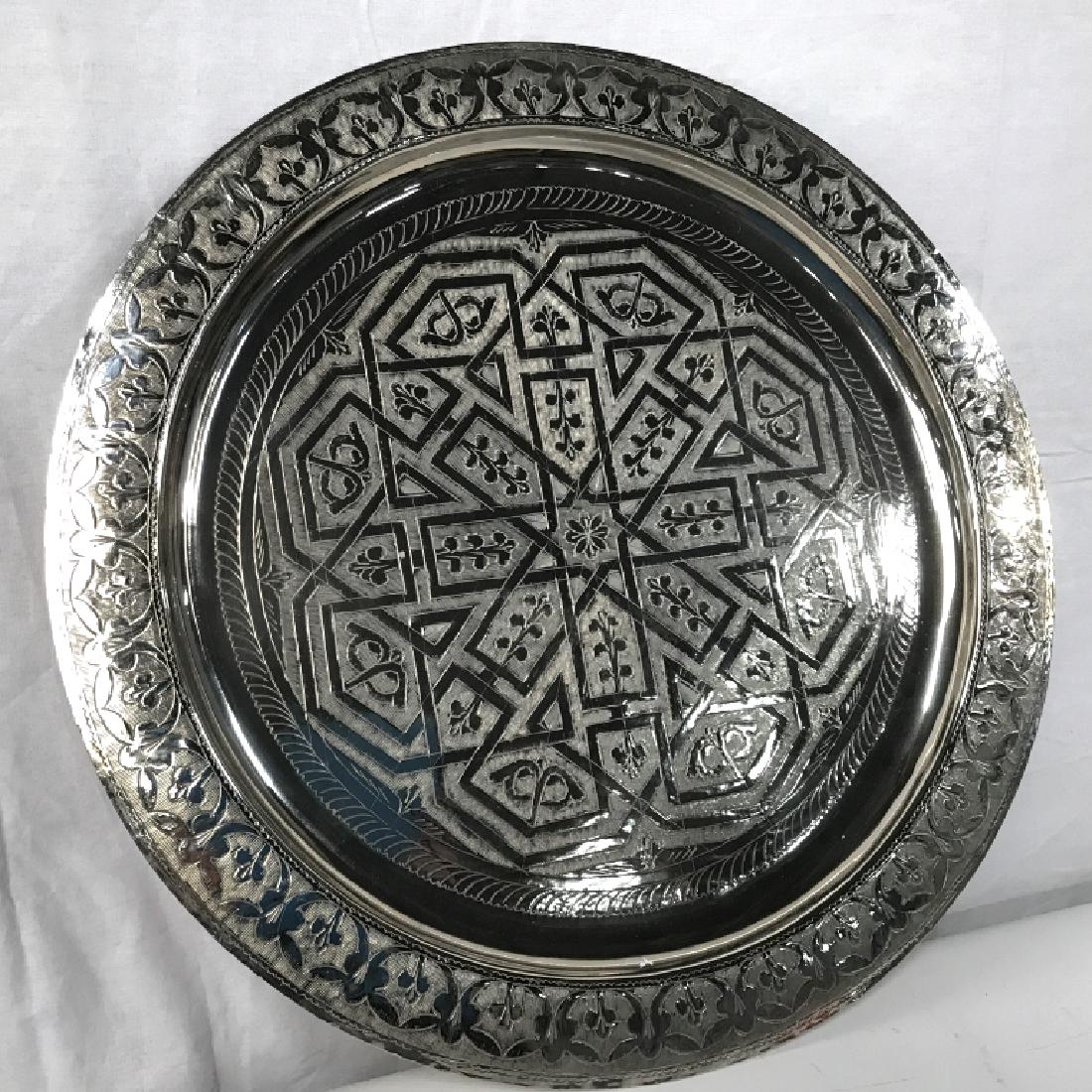 Judaica oversized Silver Toned Ceremonial Platter (1 of 7)