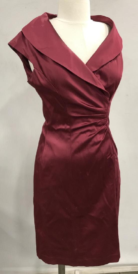 Maggie London Ladies Burgundy Silky Dress (1 of 8)