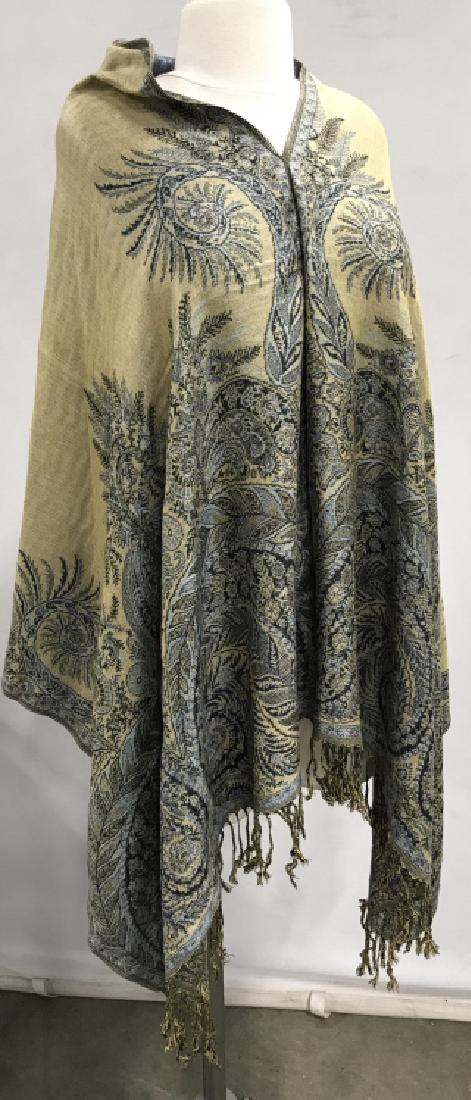 Wool Silk Blend Asian Style Poncho (1 of 8)