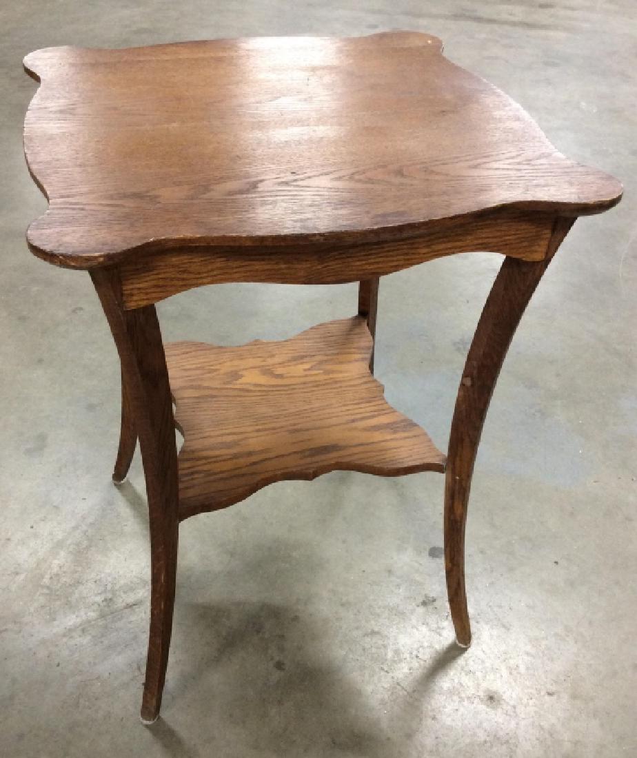 Vintage Wooden Double Tier Side Table (1 of 8)