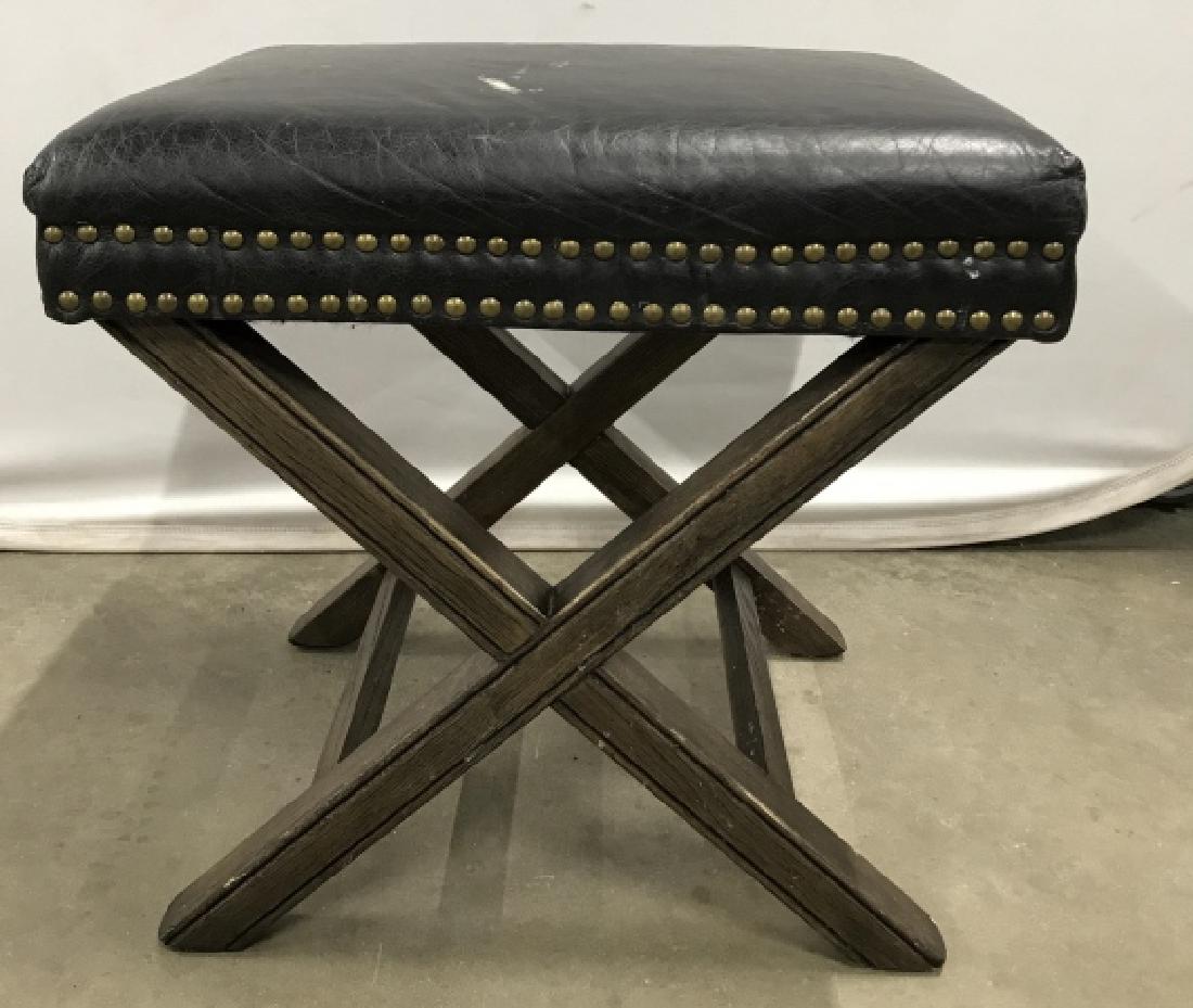 X Base Stool With Imitation Leather Seat (1 of 5)