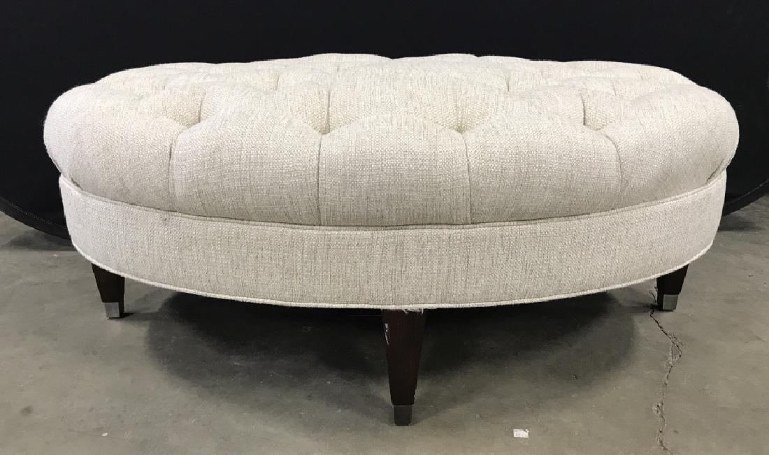 Country Willow Tufted Oval Shaped Ottoman