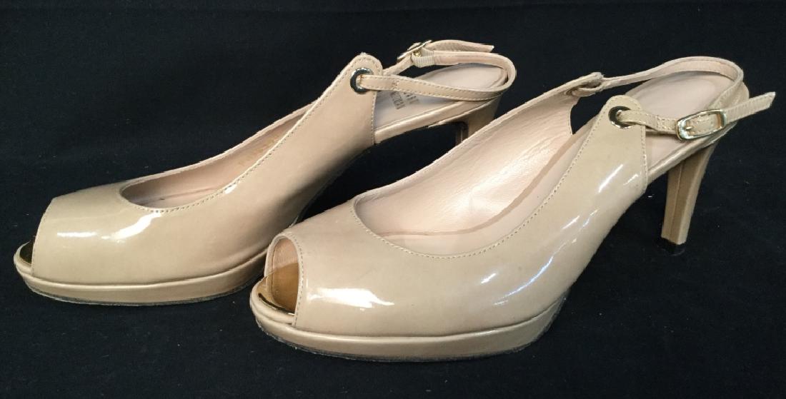 Pair STUART WEITZMAN Glossy Beige Slingback Heels (1 of 12)