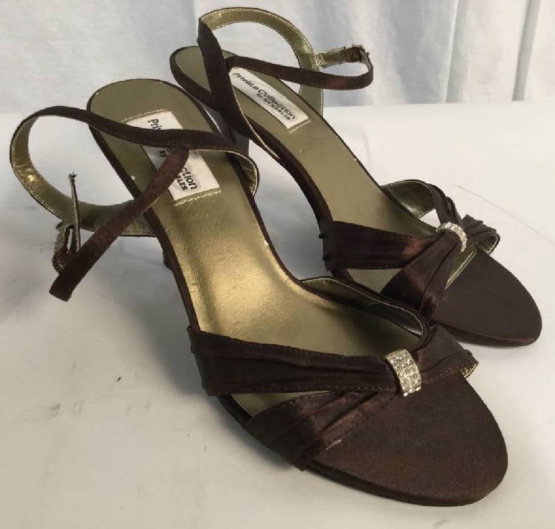 Pair of Dyeables Bejeweled Brown Evening Heels (1 of 11)
