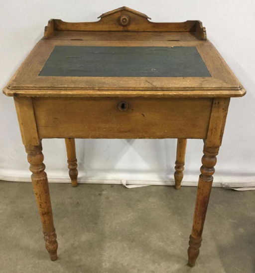 Vintage Wooden Writing School Storage Desk Vintage Wooden Writing School Storage Desk