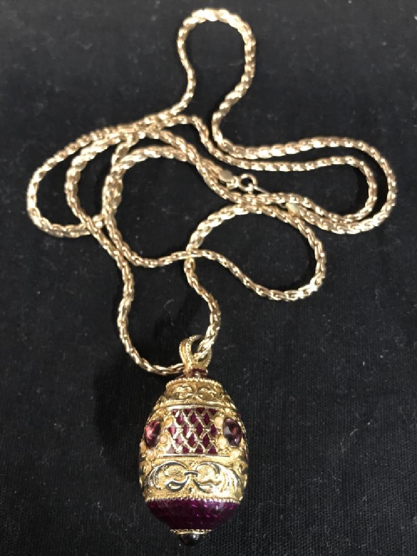 KREMENTZ Faberge Egg Style Pendant Necklace (1 of 5)