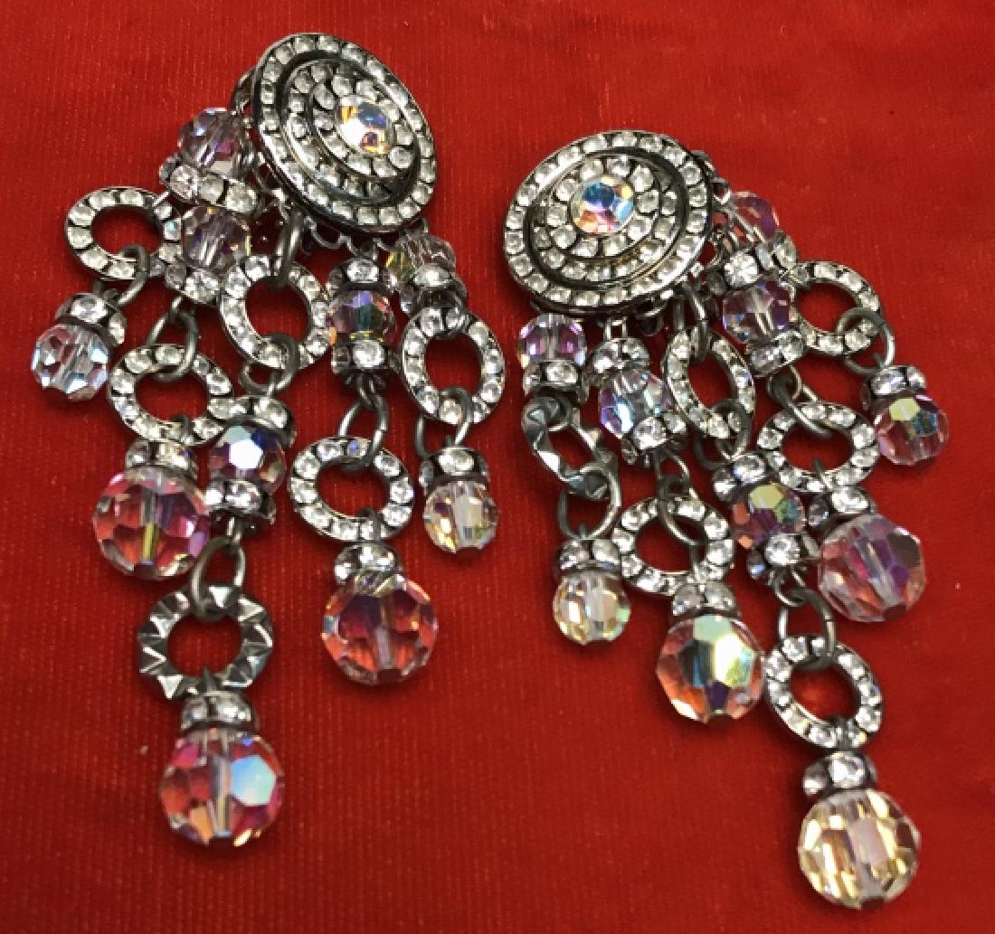 Pair Rhinestone And Bead Statement Ear Clips (1 of 9)
