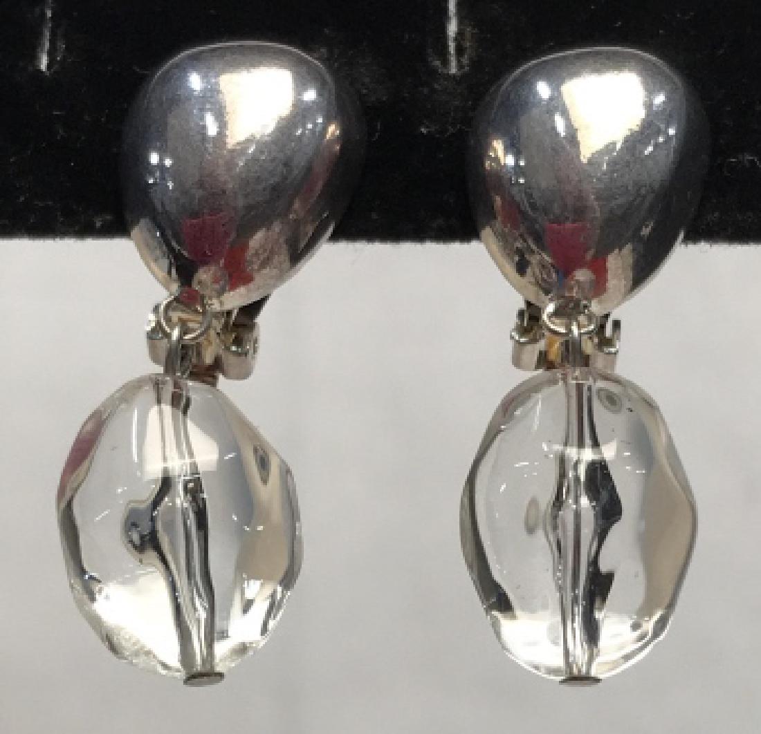 Vintage YOSCA Silver Tone And Clear Bead Ear Clips (1 of 7)