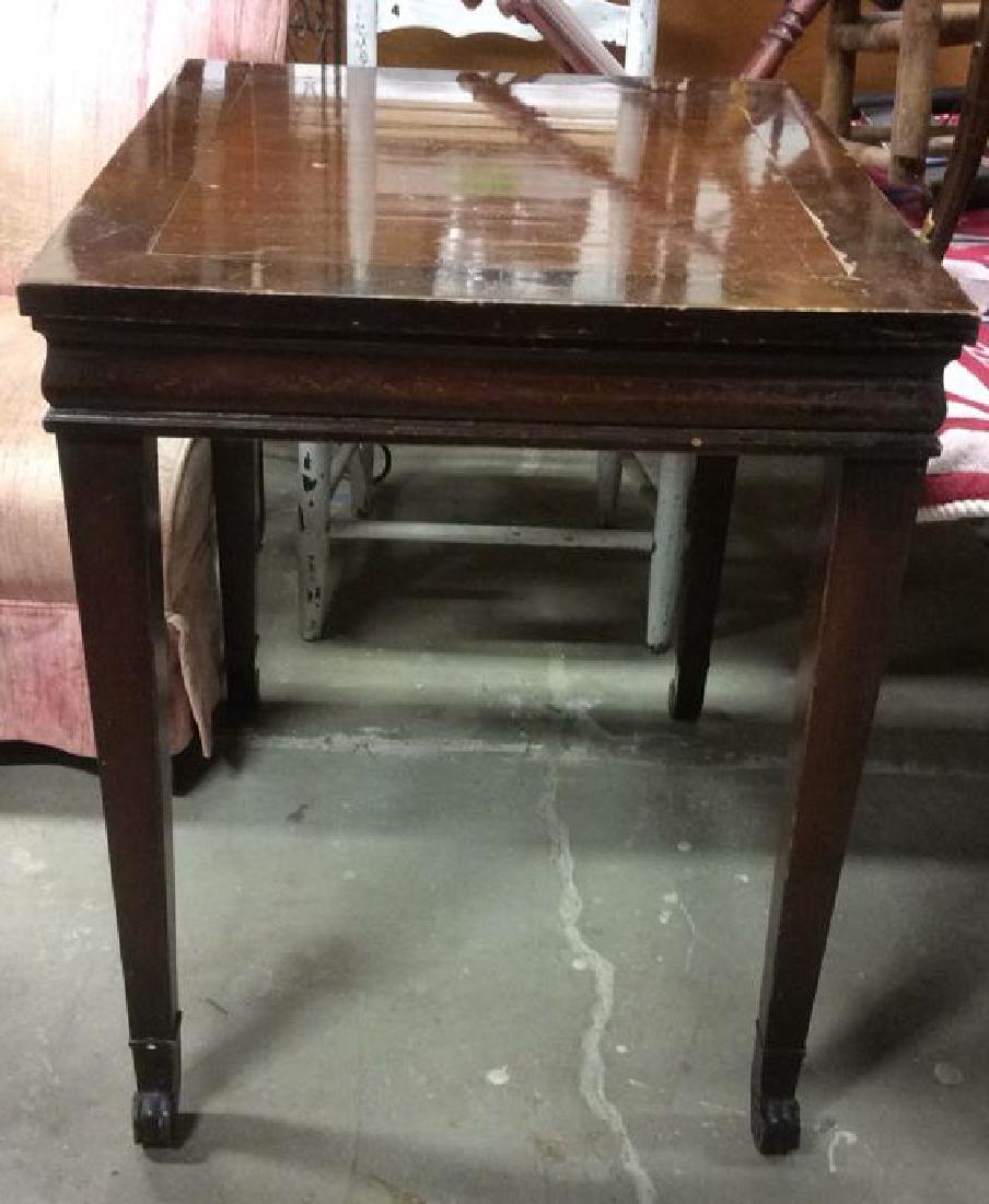 Carved Wooden Side Table on Casters (1 of 8)