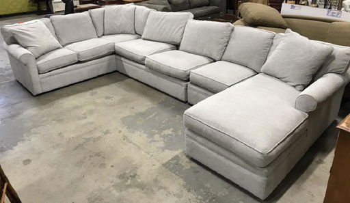 Country Willow Grey Toned Sectional Sofa