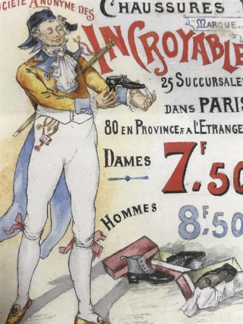 Original Count de KOENIGSEGG Antique Watercolor: Original COUNT REGLEY DE KOENIGSEGG watercolor on paper, made c. 1894 - 1904. Watercolor depicts de Koenigsegg’s reproduction of a French poster advertisement. Underneath watercolor is writing in in