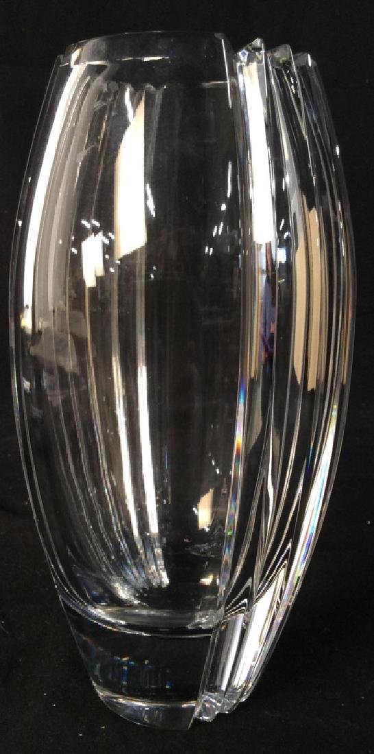 Crystal Cut Glass Vase: Crystal Cut Glass Vase, 10 in x 4 in at lip, Good condition, not signed, Formed as an accordion as if expandable, Decorative Crystal Tableware, Crystal Accessories, Decorative Kitchenware, Collectible