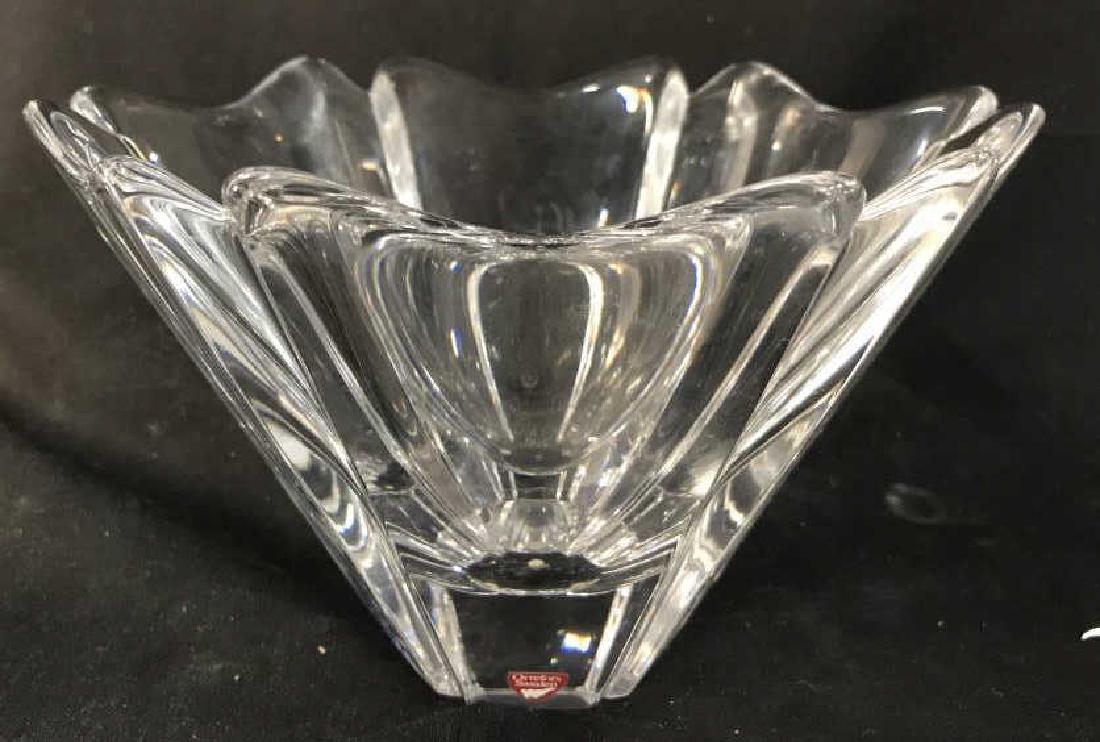 ORREFORS SWEDEN Cut Crystal Bowl: Piece reads ORREFORS SWEDEN on underside. Bowl is cut crystal. Crystal bowl, ORREFORS bowl, centerpiece. Measures approx 5 inches tall 8 inches wide. Property of a Palm Beach Florida and Connecticut E