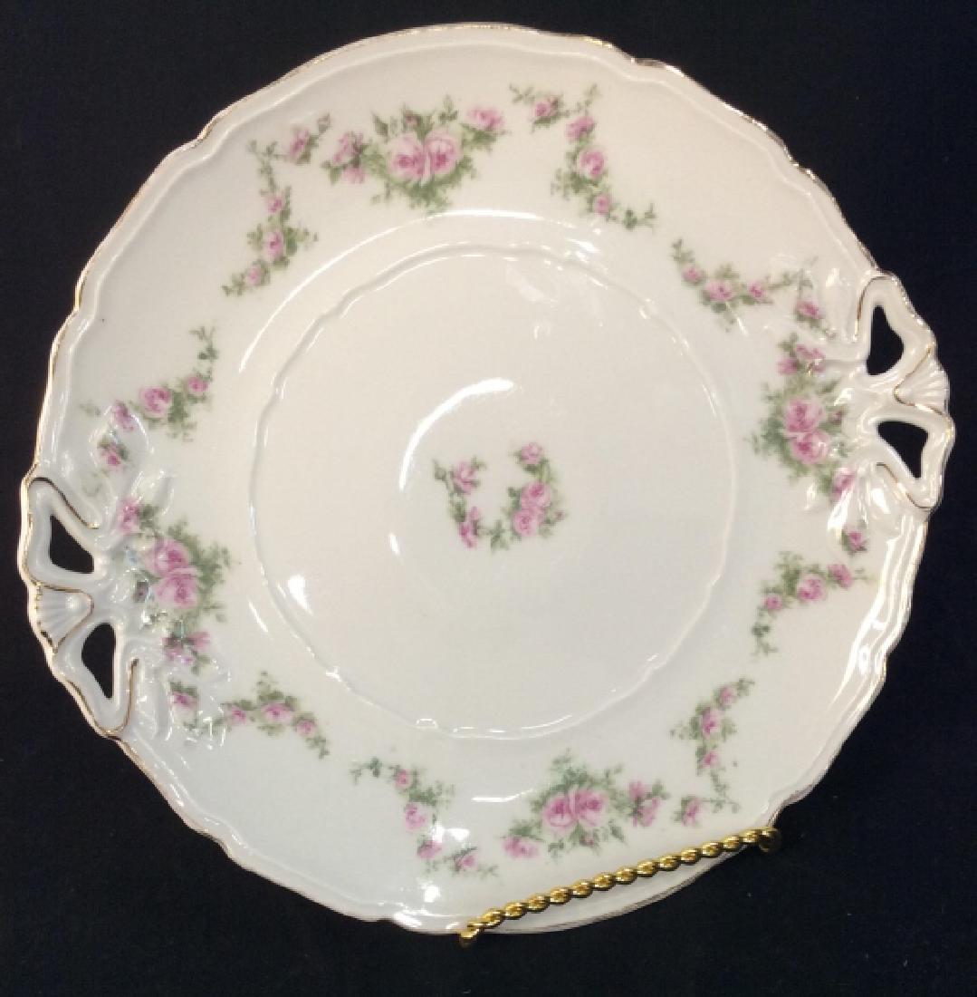 Carmen Porcelain Serving Plate, Germany: Carmen Porcelain Serving Plate, Germany, 11 in diameter, marked on underside Carmen made in Germany, pink roses and gold edges, Good condition, German Porcelain, German Decorative Tableware, Decorativ