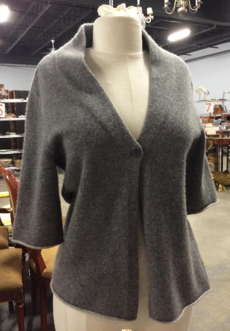 Eileen Fischer Cashmere Sweater: Eileen Fischer Cashmere Sweater, Marked mDe in China, size PM, 3/4 length sleeeves, grey, good used condition, 27 drop from shoulder to waist, 15 in sleeve, Ladies Cashmere Sweaters, Eileen Fischer Cl