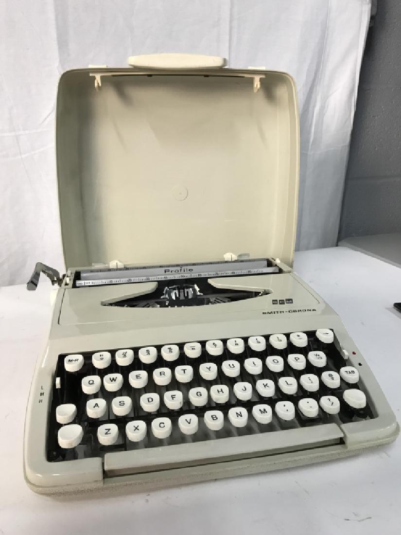 Vintage Smith Corona Ladies Portable Typewriter: Vintage Smith Corona Ladies Portable Cream Typewriter, in attached cases good condition, 12 in x 12 in x 5 in, Vintage Collectible Office Memorabilia, Vintage Smith Carina Utensils, Vintage Typewriter