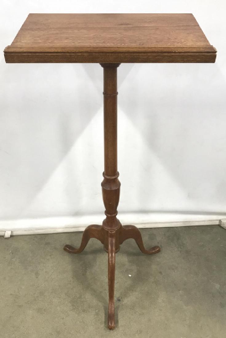 Vintage Wooden Sheet Music Stand Lectern: Vintage Wooden Sheet Music Stand Lectern, cherry /mahogany toned wooden finish, and turned tripod base, measures approximately 40 inches in height x 20 inches wide x 13 inches deep, no condition issue