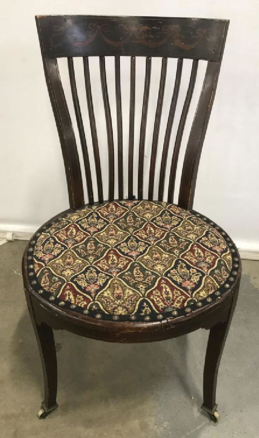 Antique Wooden Chairs >> Antique Wooden Chair W Caster Front Feet Antique Wooden Chairs >> Antique Wooden Chair W Caster Front Feet