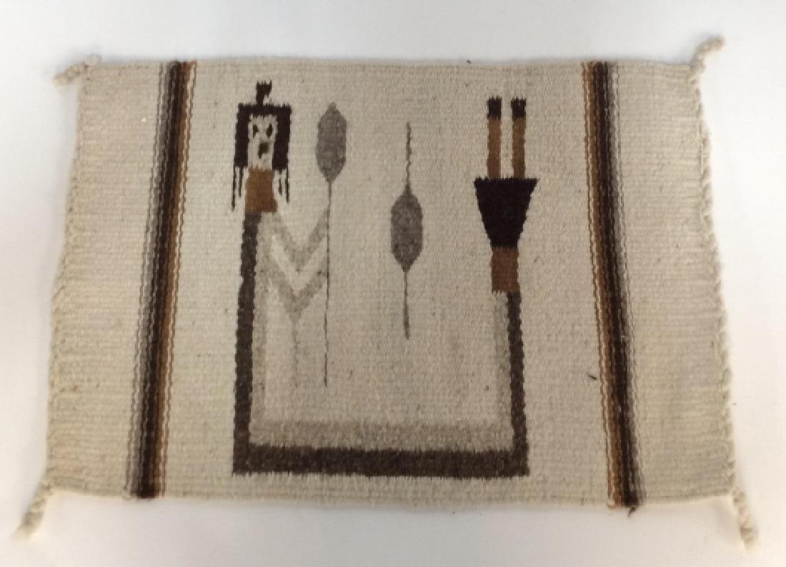 Navajo Yea Woven Textile Artwork: Wall hanging, Figural, Navajo Collectible, arts and crafts, measures app 14 by 21 inches, wall hanging, miniature throw rug, decorative arts, folk art