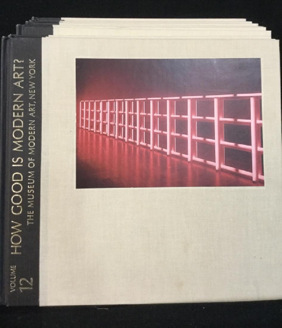 Set 12 ‘How Good Is Modern Art?’ Art Books: Set 12 art books, titled ‘How Good is Modern Art?’ By John Russell for the Museum Of Modern Art, NY. Set includes volumes 1 through 12. Each book measures approx 10 inches in height, 10.5 inches i