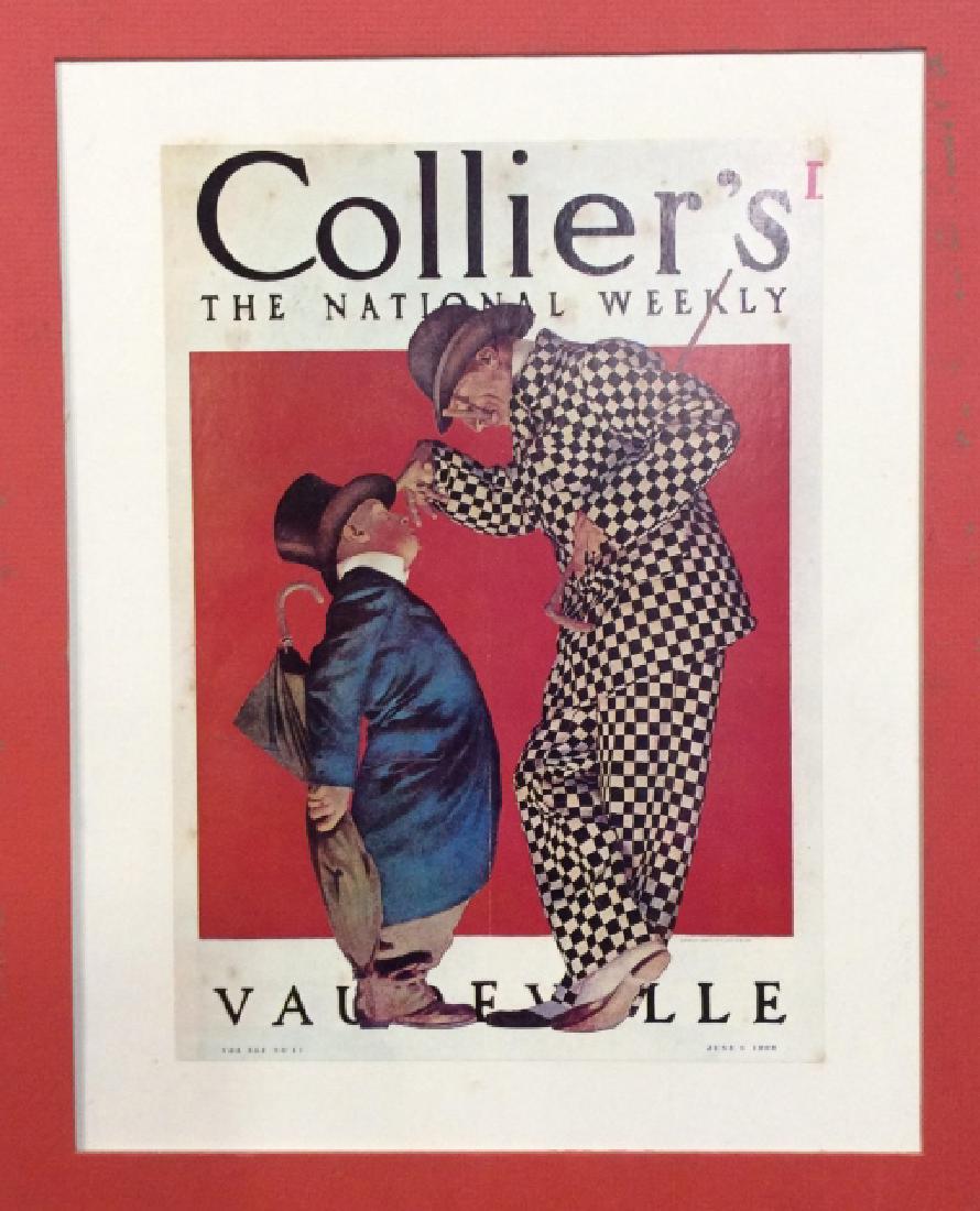 Mayfield Parrish Parker House Matted Print: Label on reverse reads Maxfield Parrish, Parkerhouse Enterprises, clearlake highlands, California, vintage print Colliers The National Weekly Covet Vaudeville, June 6 1908, with red matting measures a