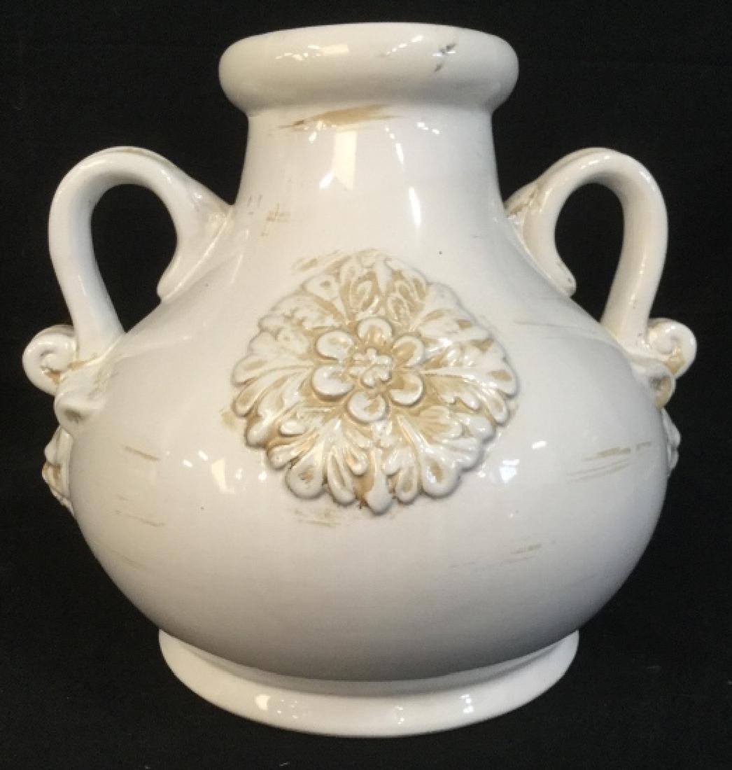 White Glazed Ceramic Jardiniere