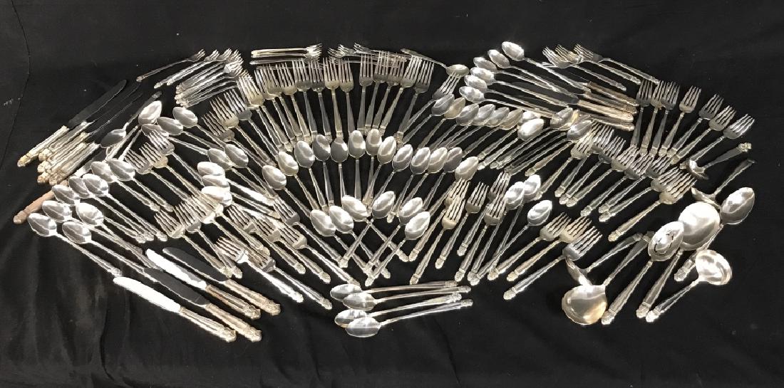 149 pcs Holmes and Edwards IS Silver Place: Settings Flatware Large silver Service, marked for Holmes and Edwards,Danish Princess Pattern, vintage 1938 Art Deco place settings, place settings by Holmes and Edwards, ice tea spoons marked deep si