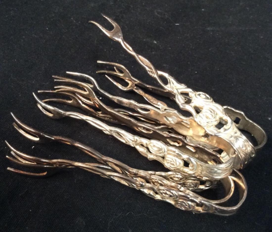 Set of 6 Sugar Tongs, Sweden: Set of 6 Sugar Tongs, Sweden, marked Silver Plate and Sweden, 3 1/2 in each, Good condition, Silver Plated Tableware, Tea Accessories, Sugar Tongs, Place settings, Kitchenware, 5