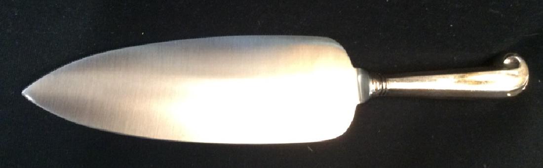 Silver Plate Cake Knife, Sheffield: Silver Plate Handled Cake Knife, Sheffield, 10 in x 4 in, marked Stainless Steel, Sheffield, England, good condition, Silver Plate Accessories, Sheffield Silver Plate, Cake Knife, Kitchenware, 5