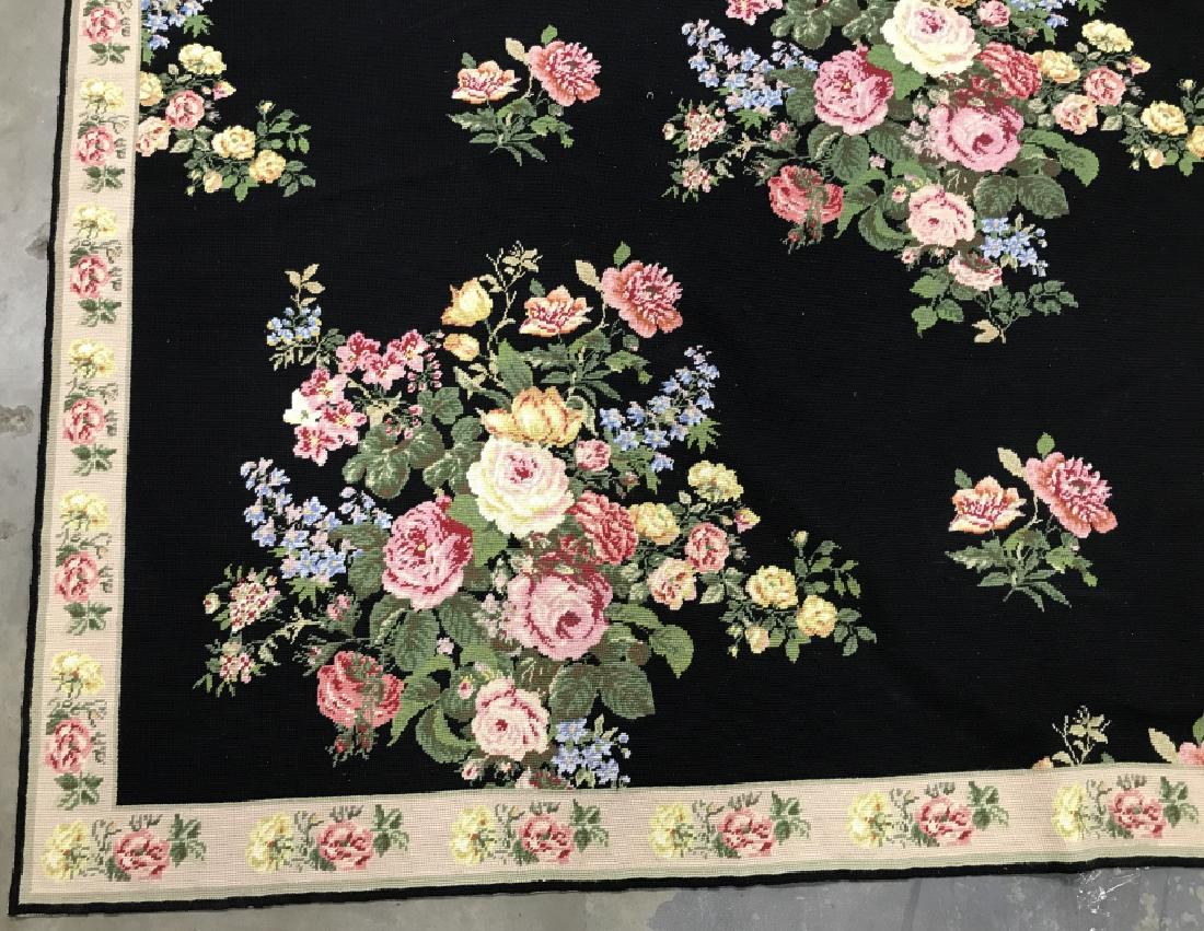 Stark Room Size Floral Needlepoint Rug Hand Made