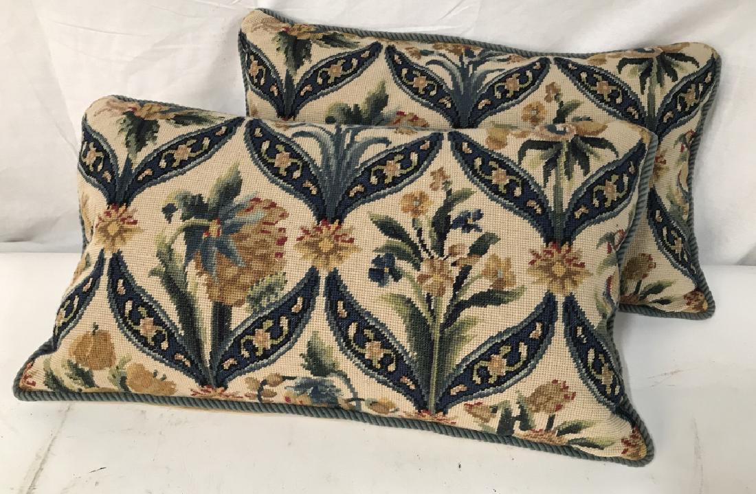 Pair Hand Made Needlepoint Pillows Apr 10 2019 The Benefit