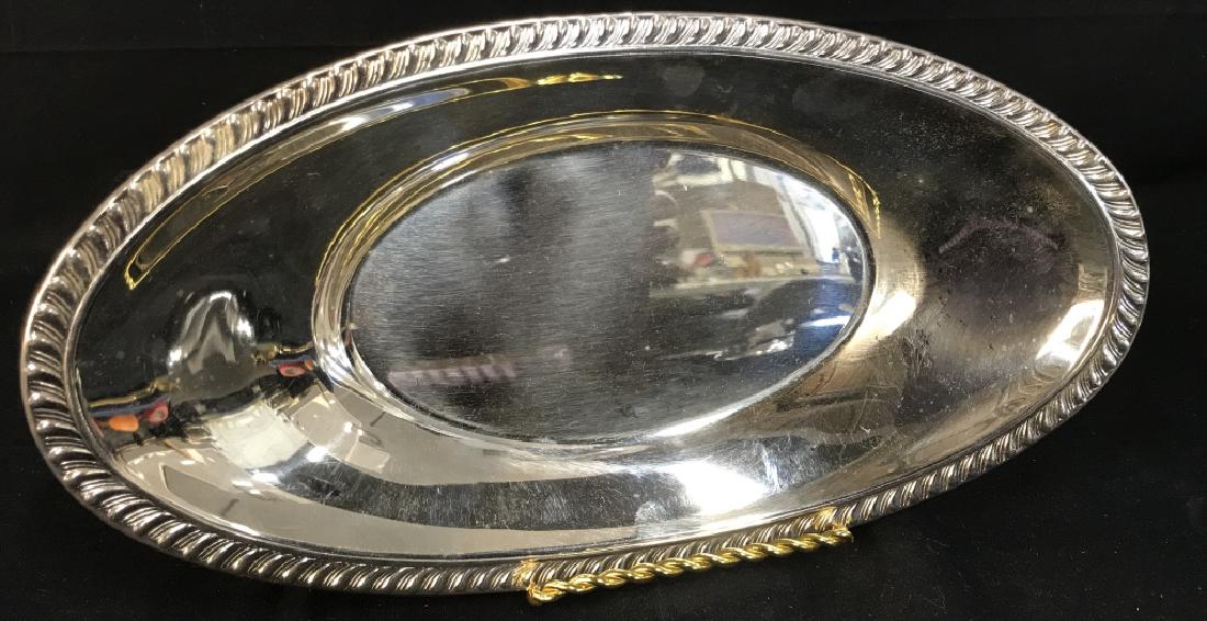 Silver plated Vegetable Platter: Silver plated Vegetable Platter, 12 in x 6 1/2 in, good condition, hallmarked for silver plate, other numbers, good condition, Silver Plated Serving Ware, Tableware, kitchenware, Formal Serving Ware, 