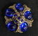 Pair Vintage Blue Gold Button Earrings - 3
