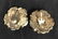 Pair Vintage Blue Gold Button Earrings - 4