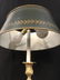 Art Nouveau Gilded Lamp w Metal Shade - 5