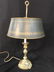 Art Nouveau Gilded Lamp w Metal Shade - 6