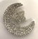 Rhinestone Moon Star Brooch Pin