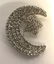 Rhinestone Moon Star Brooch Pin - 3