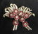 DUETTE Signed Red Rhinestone Brooch, Clip, Pendant