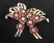 DUETTE Signed Red Rhinestone Brooch, Clip, Pendant - 3