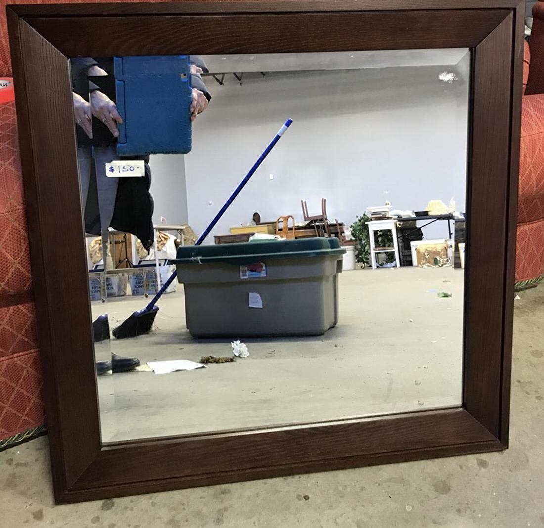 Hand Made Vermont Stubbs Wooden Wall Mirror: Hand Made Vermont Stubbs Wooden Wall Mirror with Mahogany Toned Wooden Frame And beveled Mirror. Wall mirror. Hallway mirror, home accessory. Wooden framed mirror. No condition issues noted. Measures 