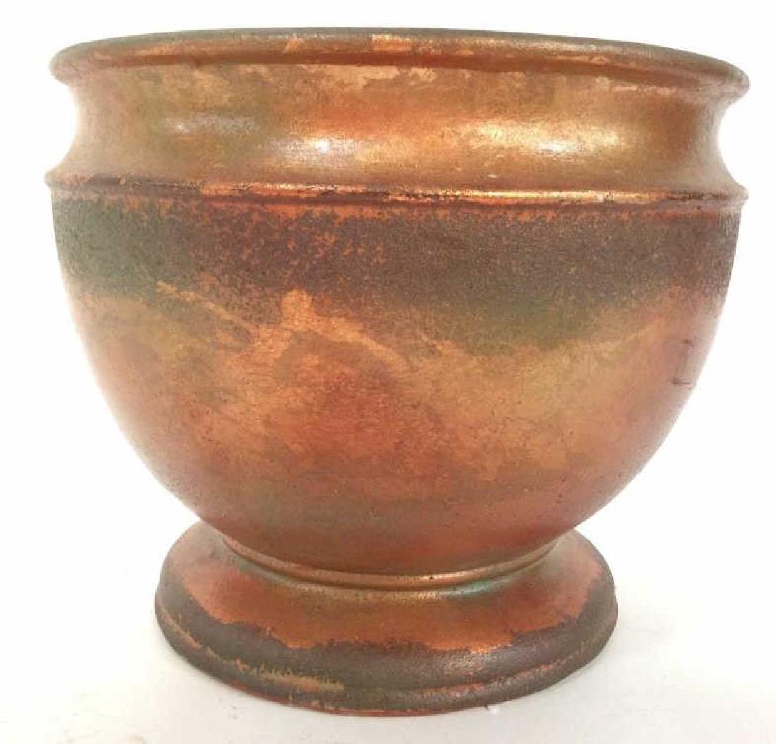 SMITH & HAWKEN Copper Toned Ceramic Planter: Under has tag which reads SMITH & HAWKEN. Planter Is copper toned and footed. Measures approx 6 inches tall 7 inches wide. Ceramic planter vase cache pot, decorative accessory, tableware, 6