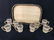 Set 9 Wicker Cup Holders And Serving Tray
