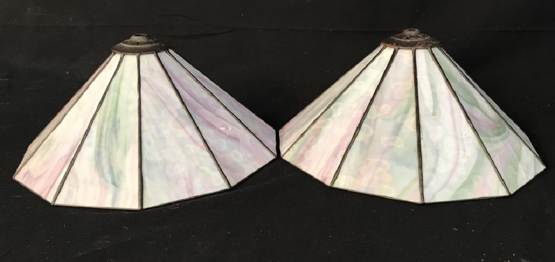 Art Deco Style Slag Glass And Beaded Art Deco Style Slag Glass And Beaded