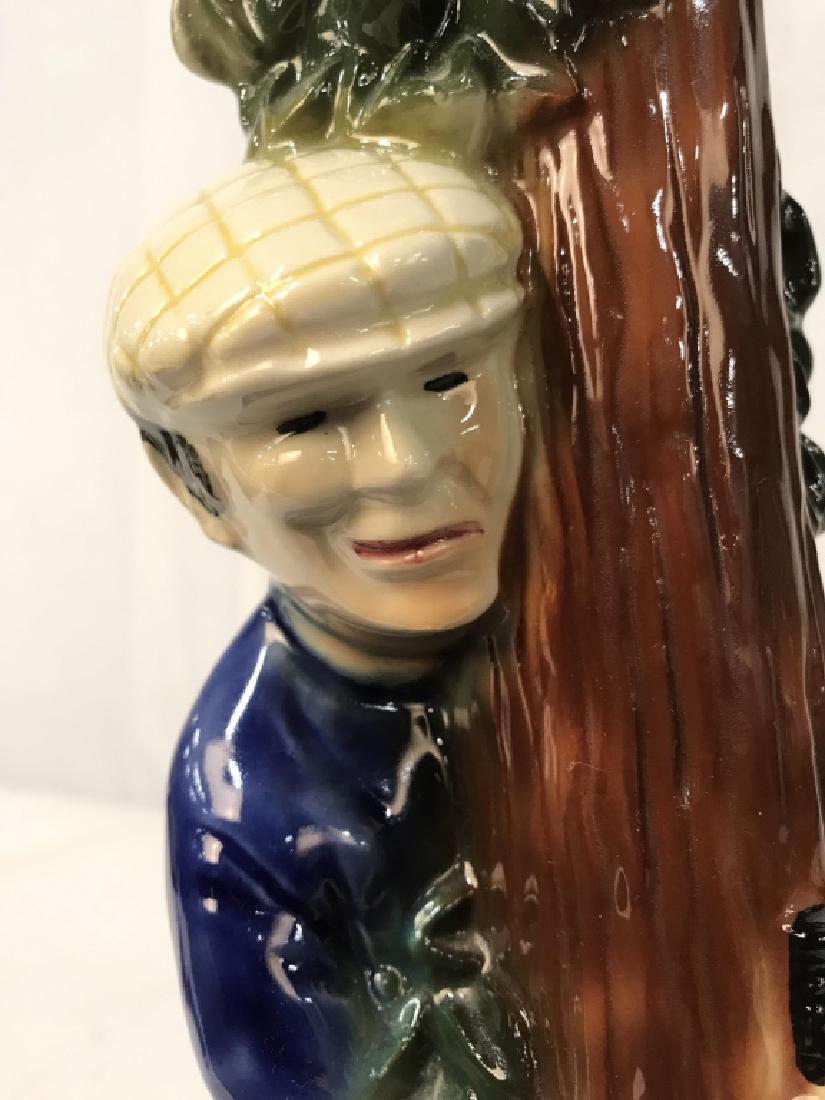 Vintage Ceramic Golfing Lamp: Vintage Ceramic Golfing Lamp, 26 in x 5 in, good condition, formed as golfer wrapped around a tree trunk trying to make his putt, Collectible Golfing Themed Lamp, Lighting, Collectible Lighting, Golf,