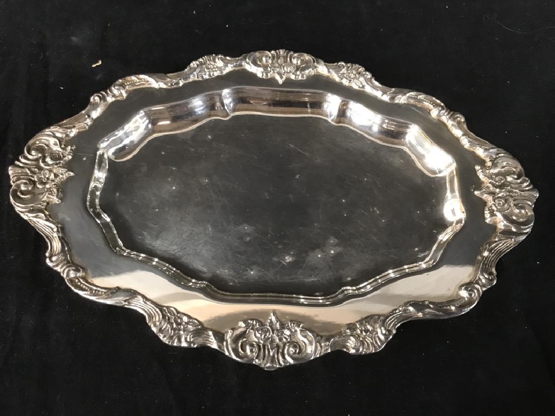Wallace Silver Plate Tray: Wallace Silver Plate Tray, 9 x 6 in, hallmarked and stamped Wallace 9138, good condition, Wallace Dinnerware Silver Plate, Kitchenware, Table Service, Trays, 5