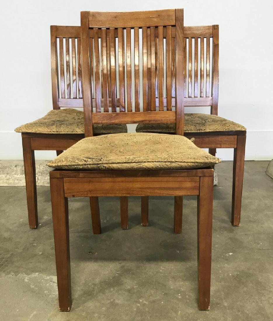 Set 3 Crate & Barrel Wooden Dining Chairs: Set 3 Crate & Barrel Wooden Dining Chairs W upholstered detachable seat cushions. Dining Room Chairs, Side Chairs, Crate & Barrel Chairs. Measures approx 36.5 inches tall x 19 inches wide x 18 inches